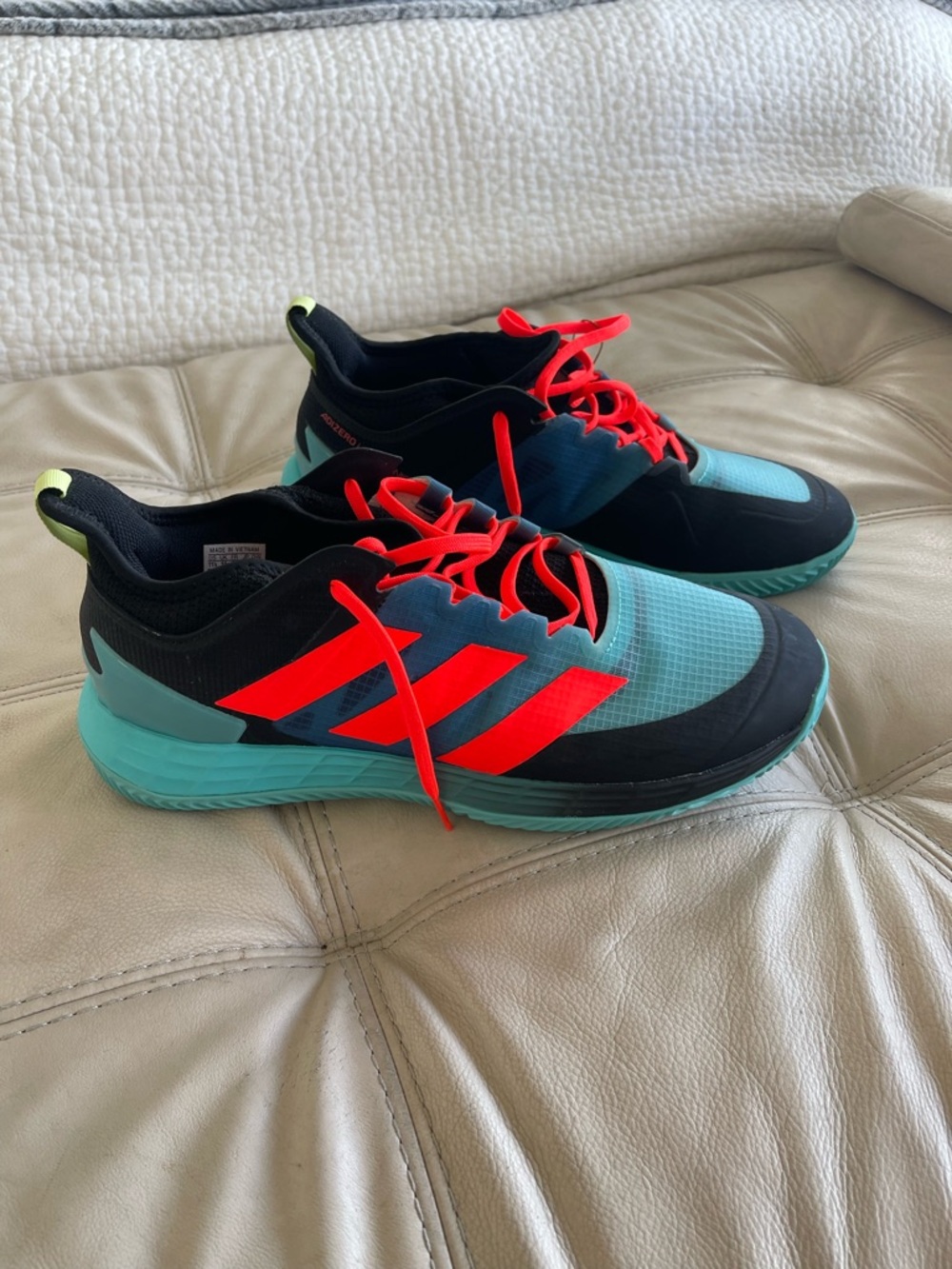 adidas Teal/Black & Neon Red adizero Ubersonic 4 Tennis & Pickleball Sneaker-NWT